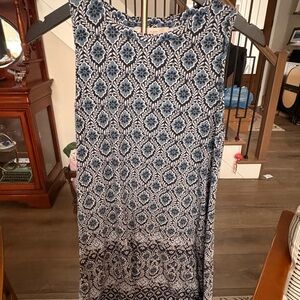 LOFT Floral Blue and White Dress